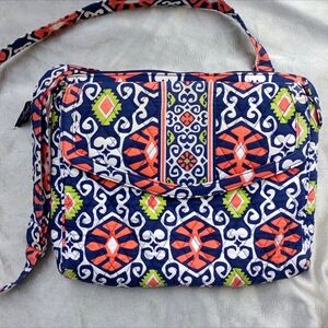 Vera Bradley Blue and Orange Patterned Crossbody Bag